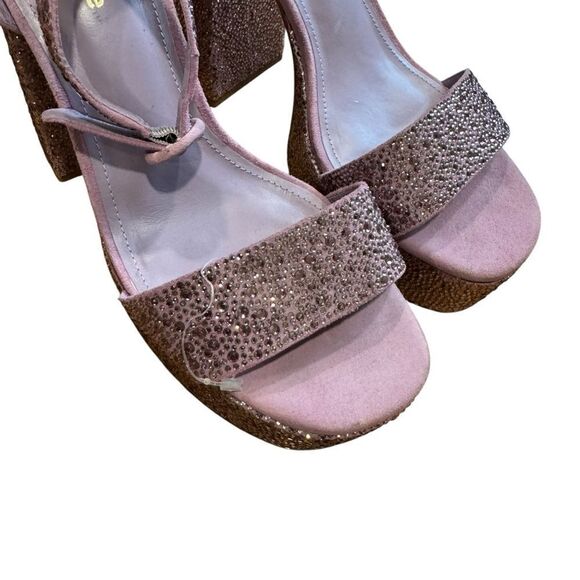 Revolve Larroude Dolly Crystal-Embellished Platform Ankle-Strap Sandals - Picture 6 of 9